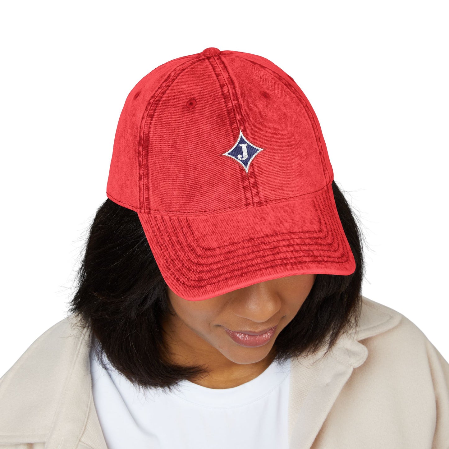 Jefferson J Diamond Vintage Embroidered Baseball Cap