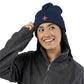 Jefferson J Diamond Embroidered Pom-Pom Knit Hat