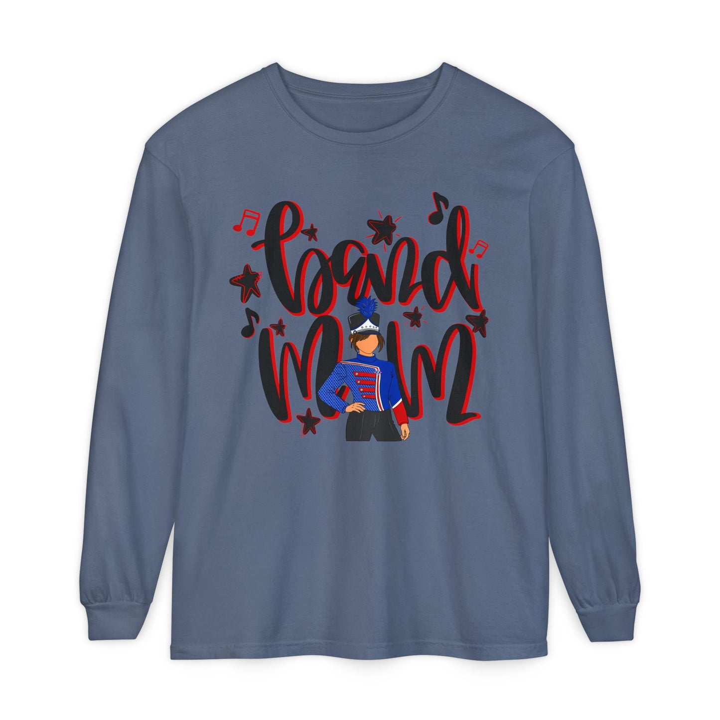 Band Mom Red Girl Long Sleeve Tee (Comfort Colors)