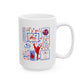 Cheer Icon Grid Ceramic Mug — 11oz & 15oz Coffee Cup