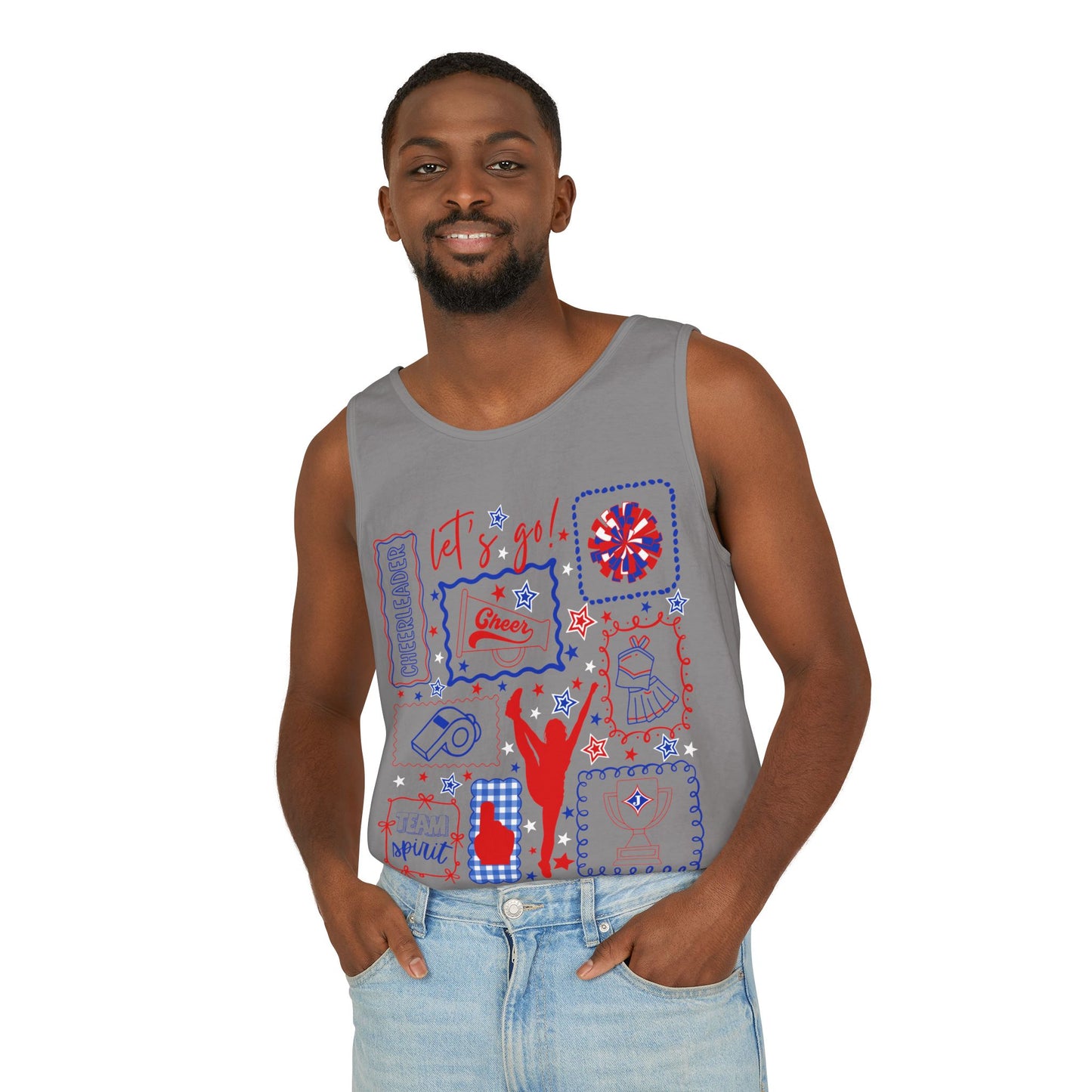 Cheer Icon Grid UnisexTank Top (Comfort Colors)