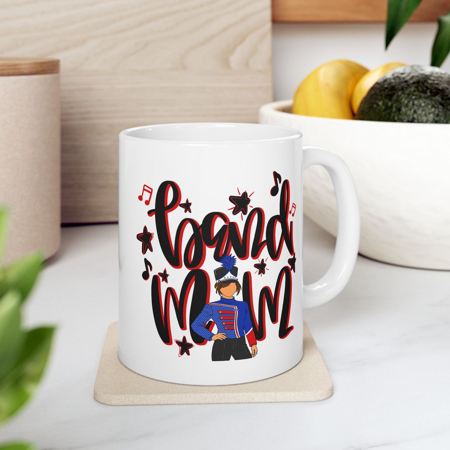 Band Mom Red Girl Ceramic Mug — 11oz & 15oz Coffee Cup