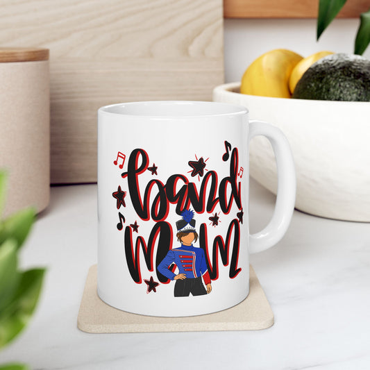 Band Mom Red Girl Ceramic Mug — 11oz & 15oz Coffee Cup