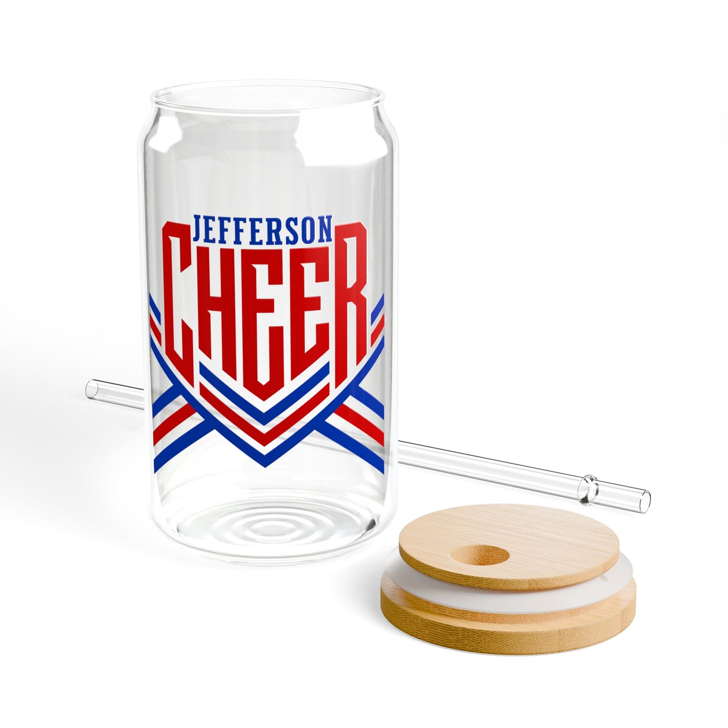 Jefferson Cheer Sipper Glass — 16oz Reusable Tumbler with Bamboo Lid