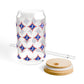 Jefferson J Diamond Sipper Glass — 16oz Reusable Tumbler with Bamboo Lid