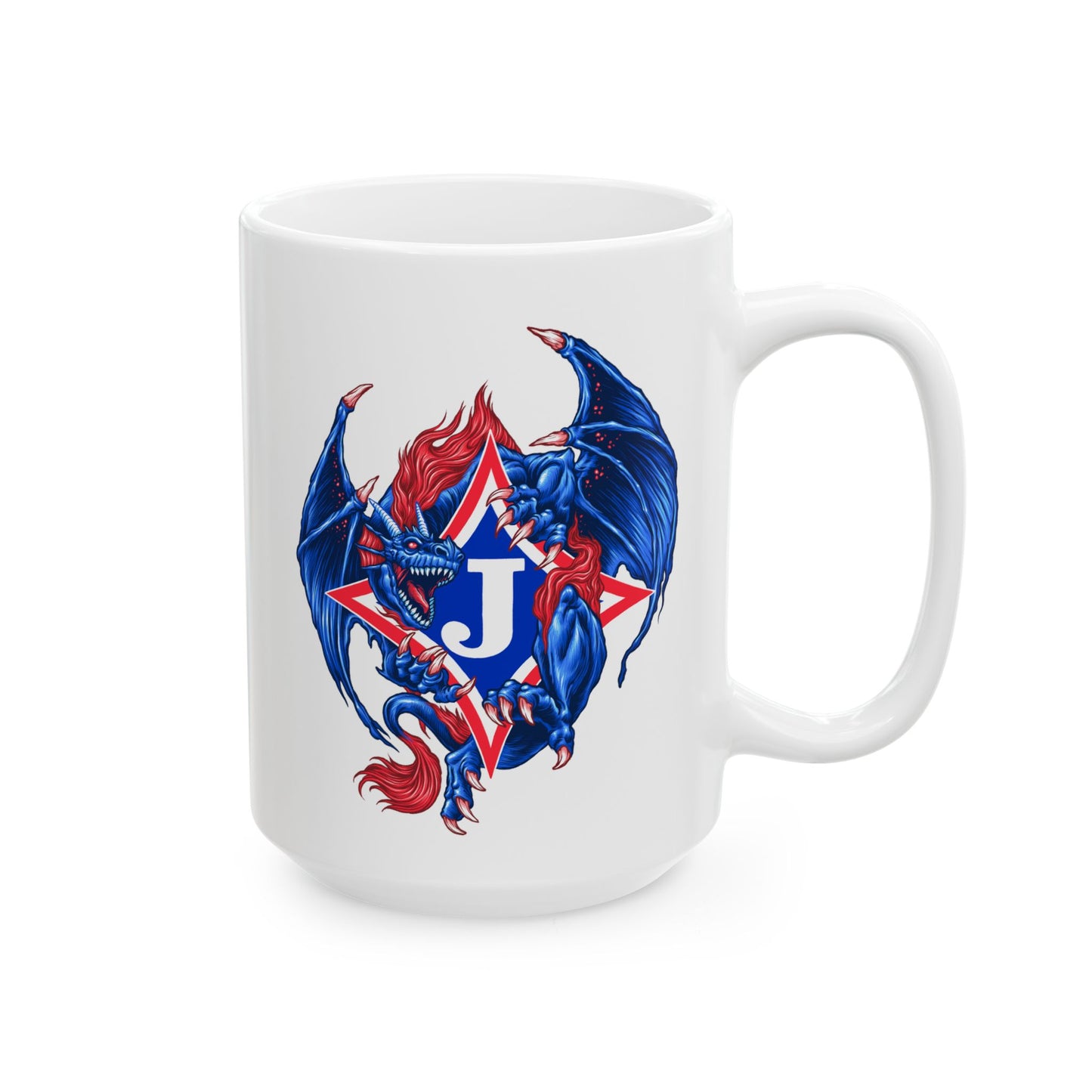 Exclusive Dragon J Ceramic Mug — 11oz & 15oz Coffee Cup