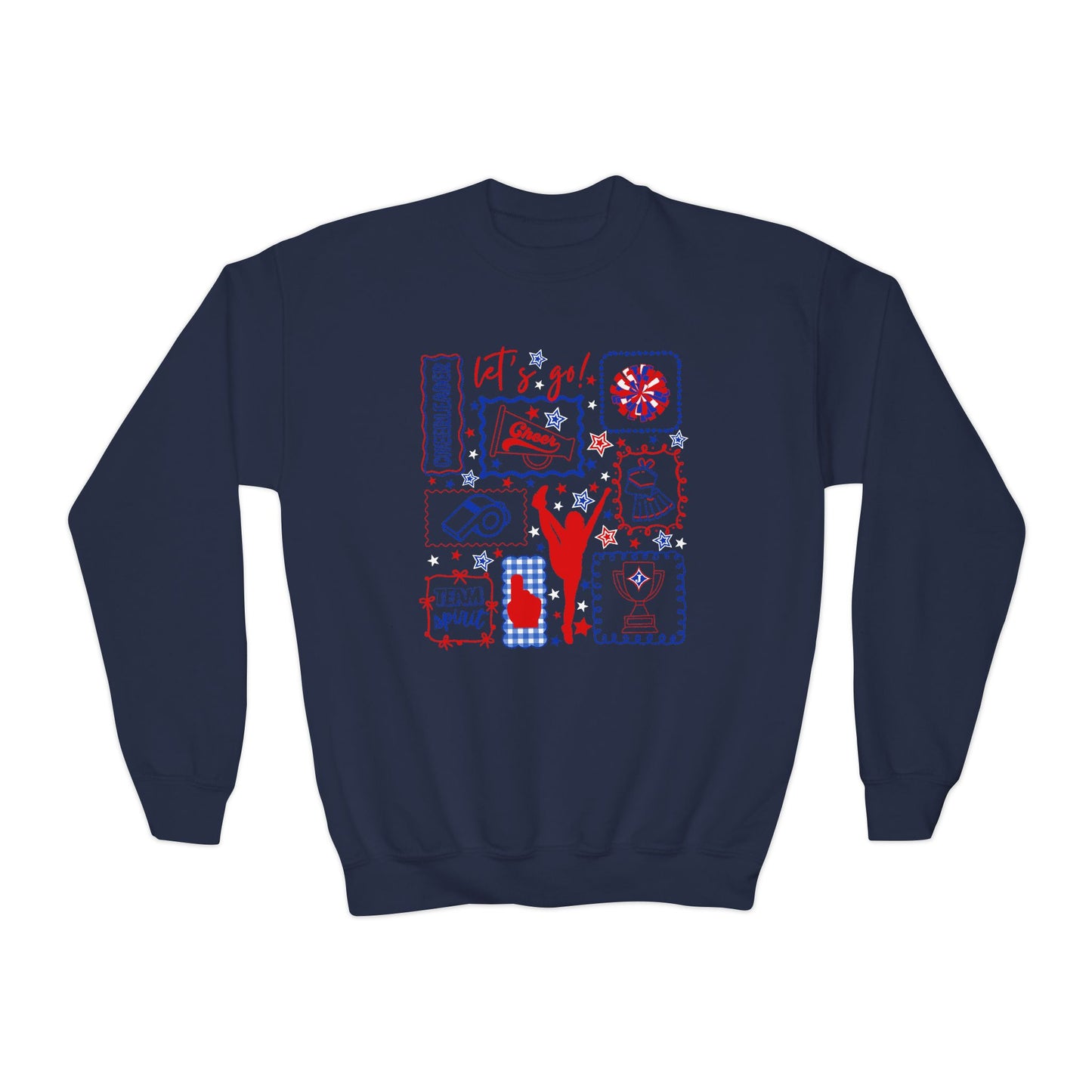 Cheer Icon Grid Youth Crewneck Sweatshirt