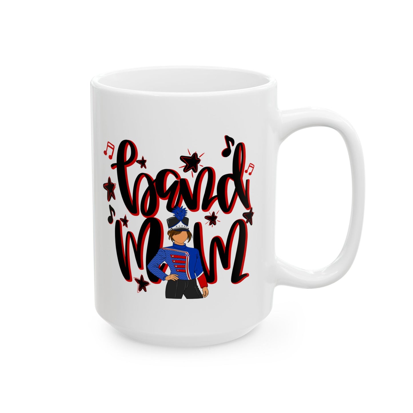 Band Mom Red Girl Ceramic Mug — 11oz & 15oz Coffee Cup