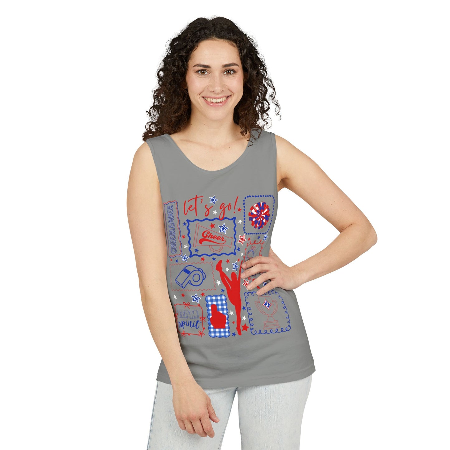 Cheer Icon Grid UnisexTank Top (Comfort Colors)