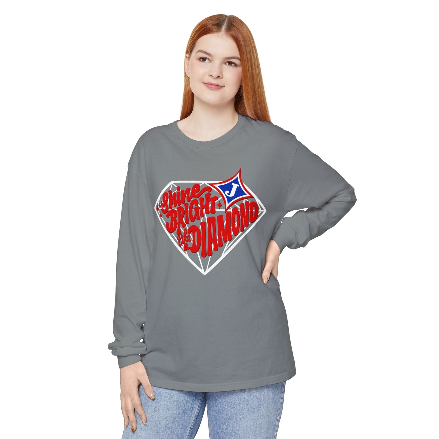 Shine Bright Like A Diamond Long Sleeve Tee (Comfort Colors)