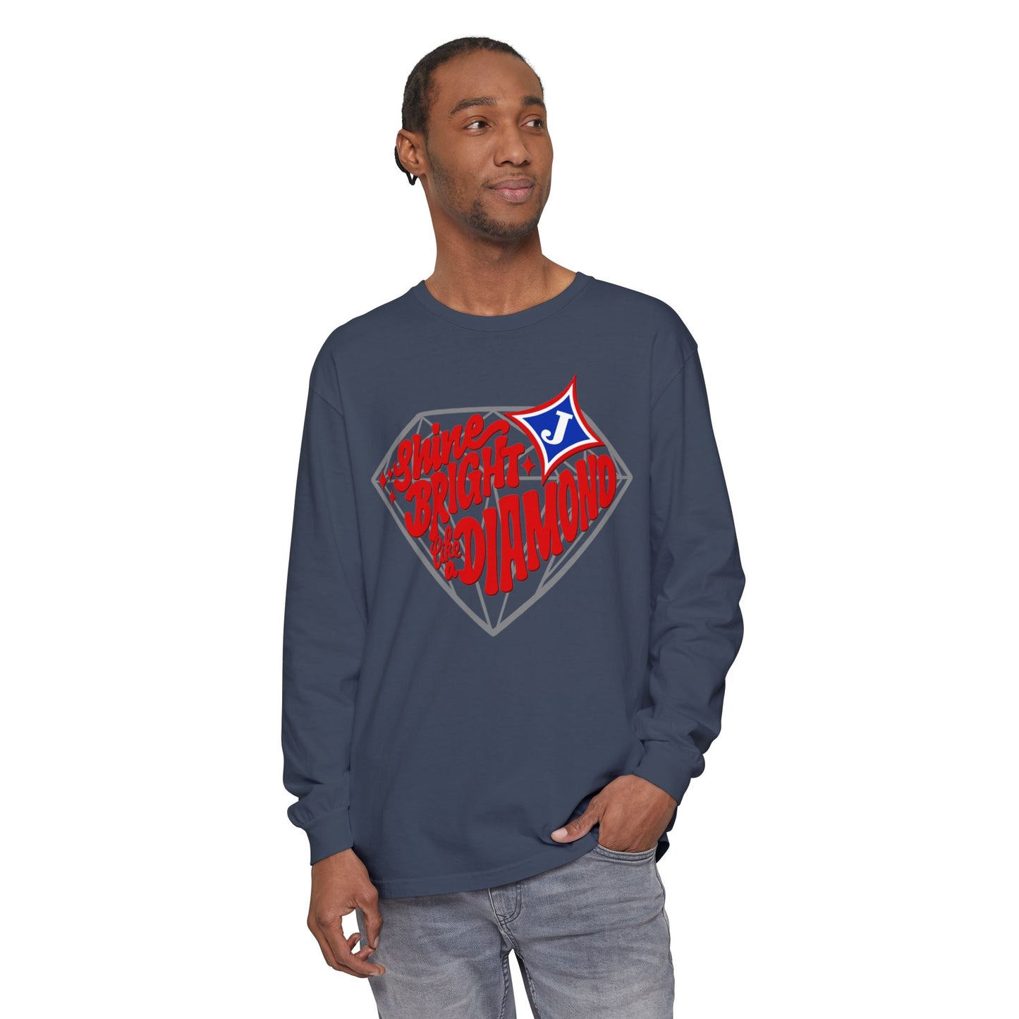 Shine Bright Like A Diamond Long Sleeve Tee (Comfort Colors)