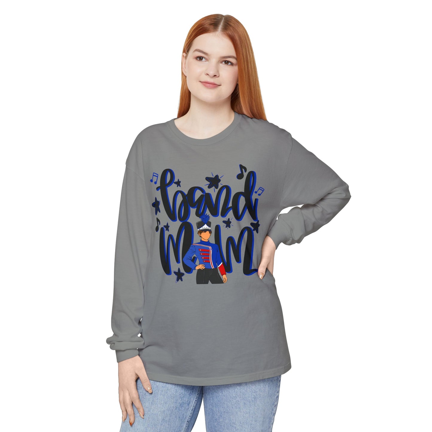 Band Mom Blue Boy Long Sleeve Tee (Comfort Colors)