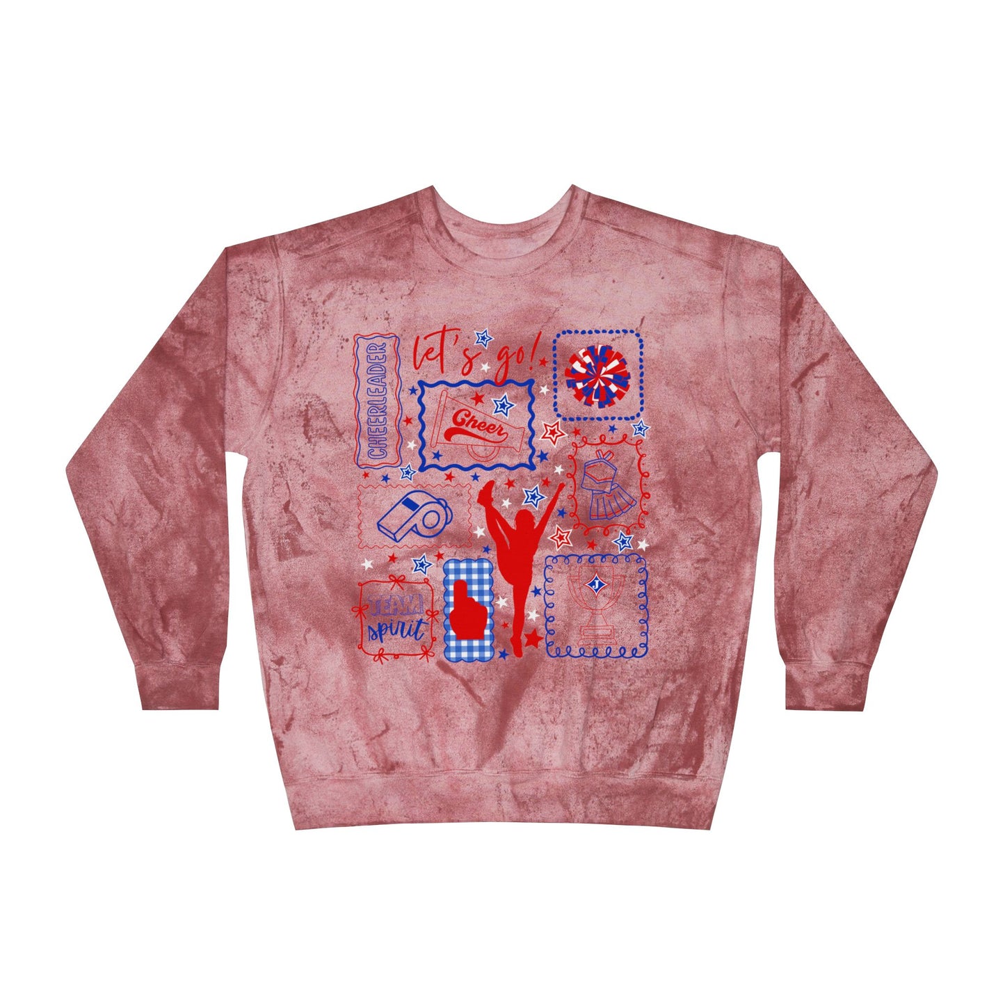 Cheer Icon Grid Tie Dye Sweatshirt