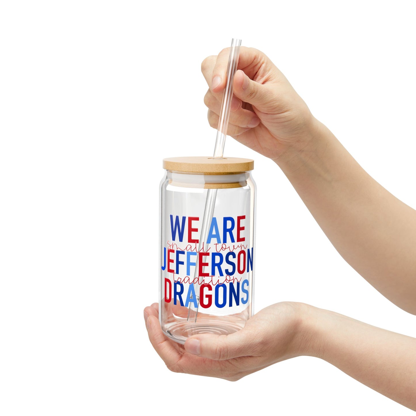 We Are Jefferson Sipper Glass — 16oz Reusable Tumbler with Bamboo Lid