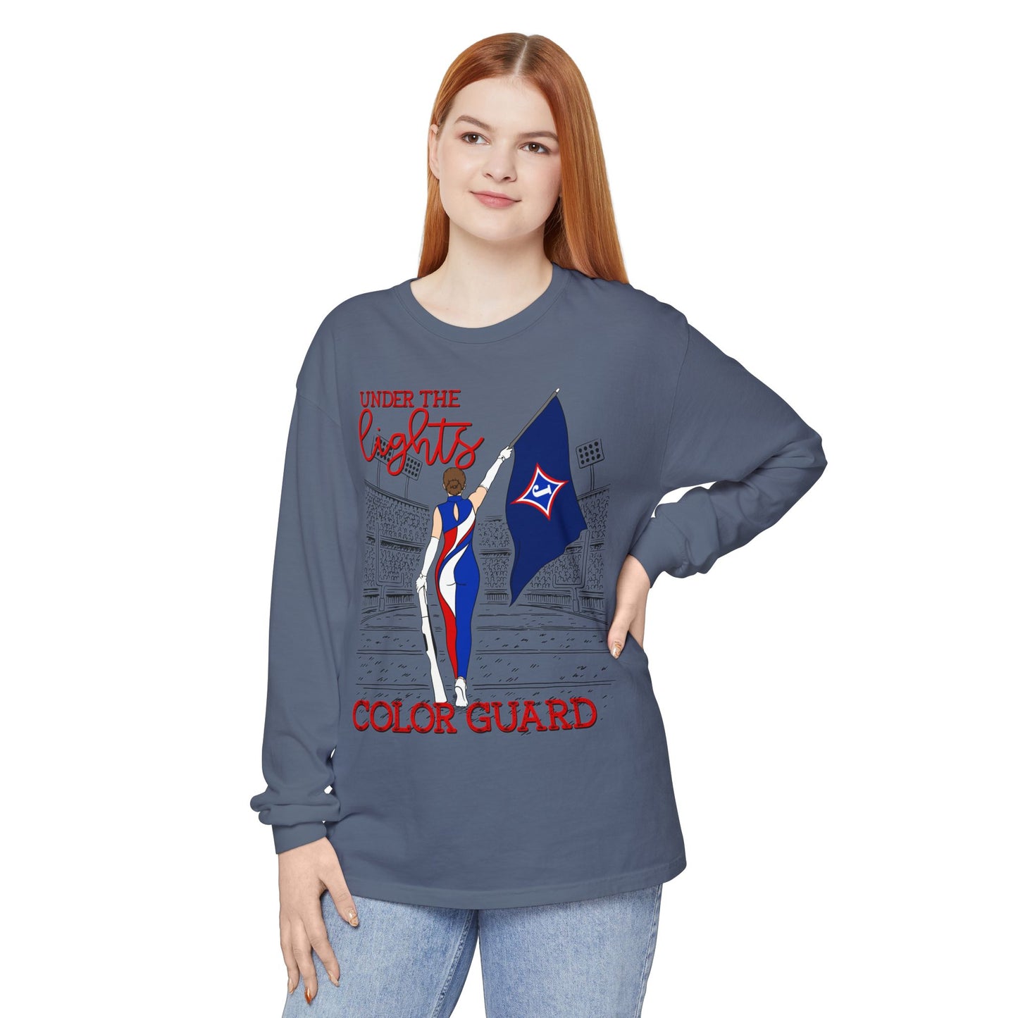 Under The Lights Color Guard Long Sleeve Tee (Comfort Colors)