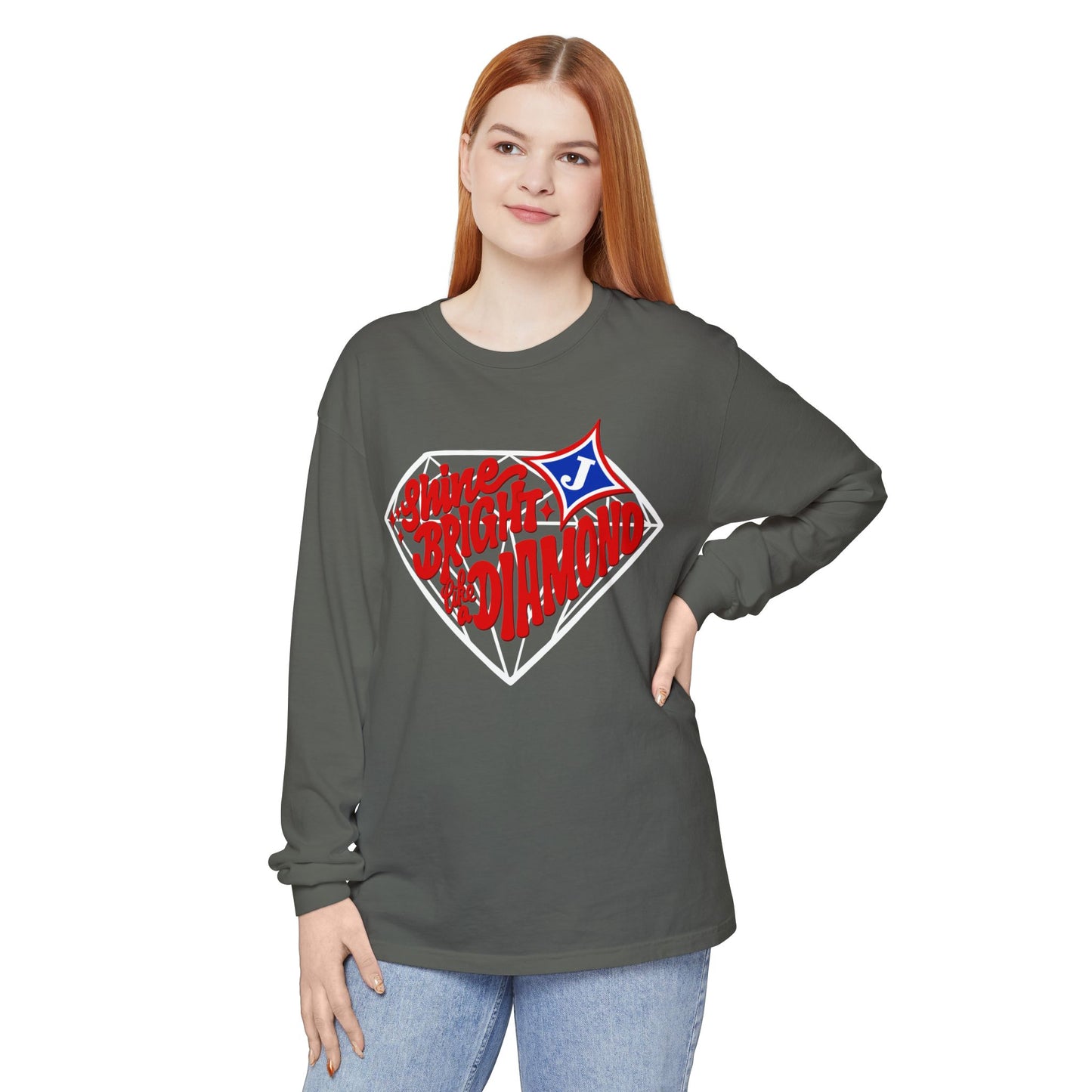 Shine Bright Like A Diamond Long Sleeve Tee (Comfort Colors)