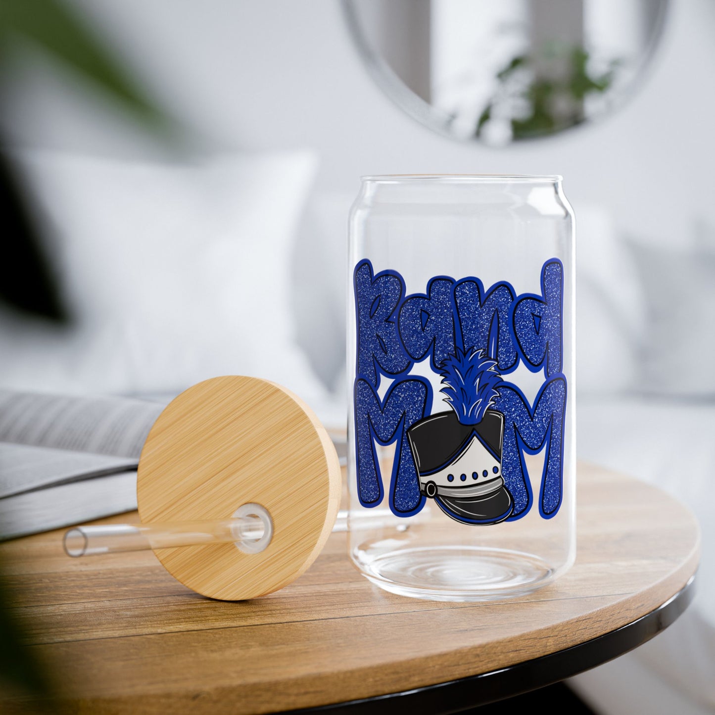 Band Mom Hat Sipper Glass — 16oz Reusable Tumbler with Bamboo Lid