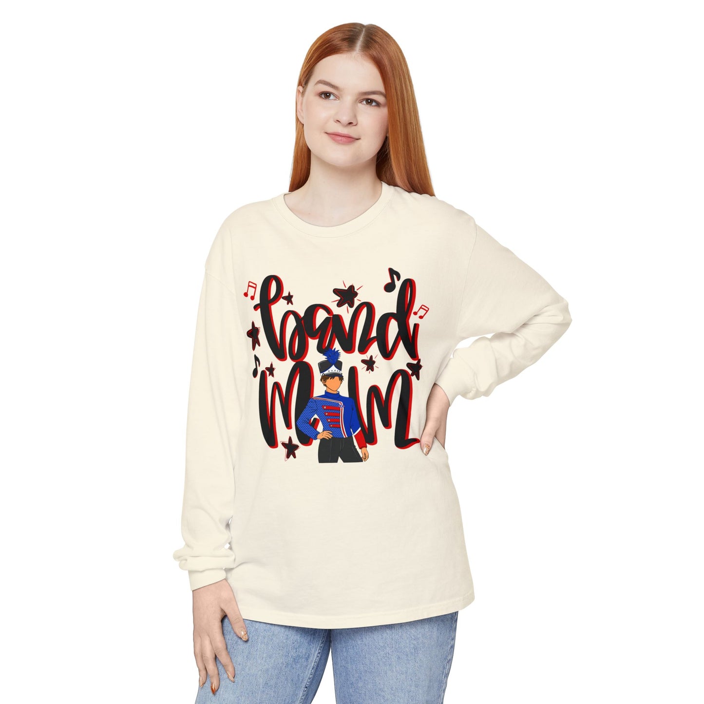 Band Mom Red Boy Long Sleeve Tee (Comfort Colors)