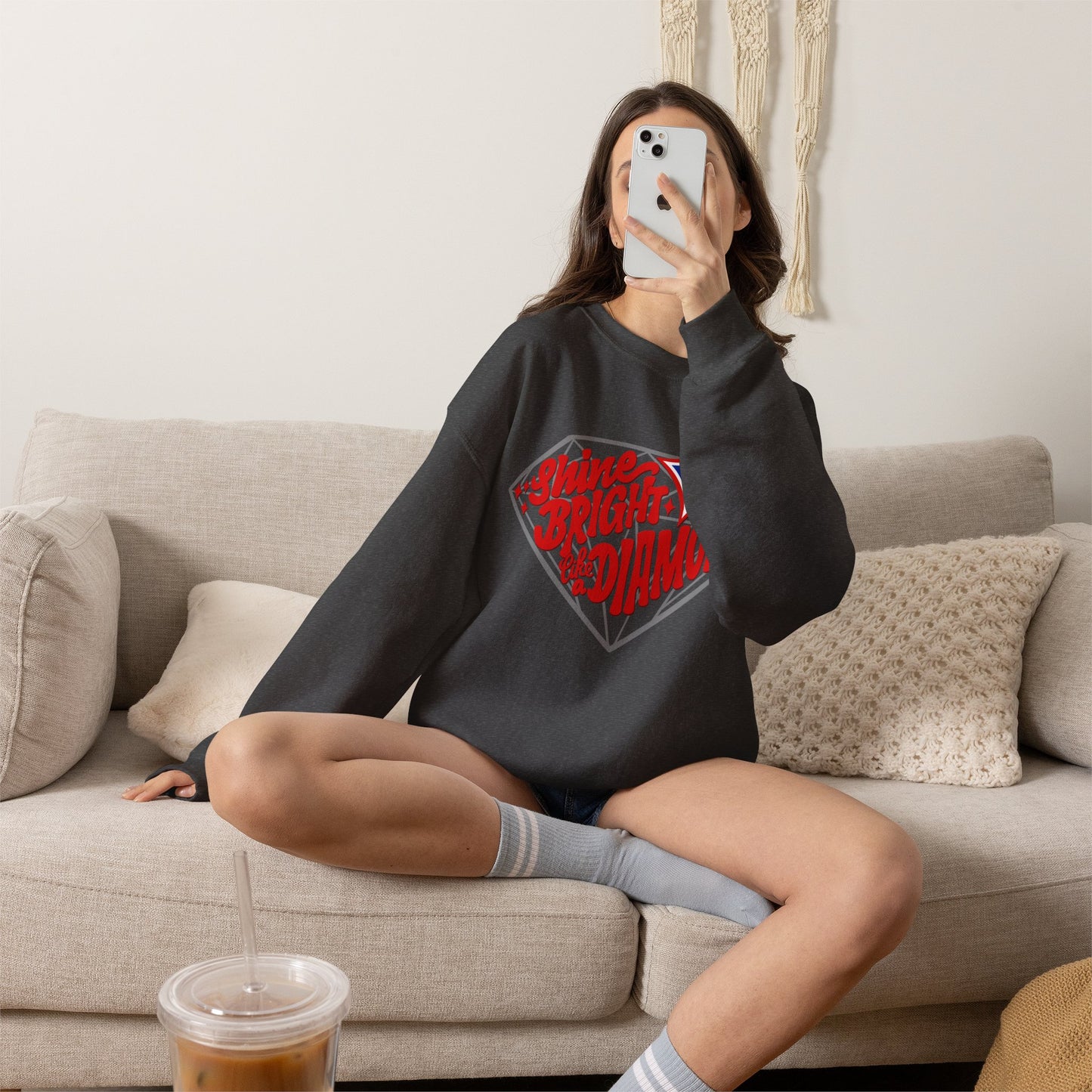 Shine Bright Like A Diamond Sweatshirt (Gildan)