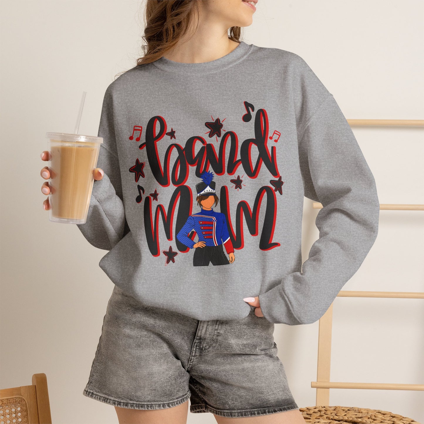Band Mom Red Girl Sweatshirt (Gildan)