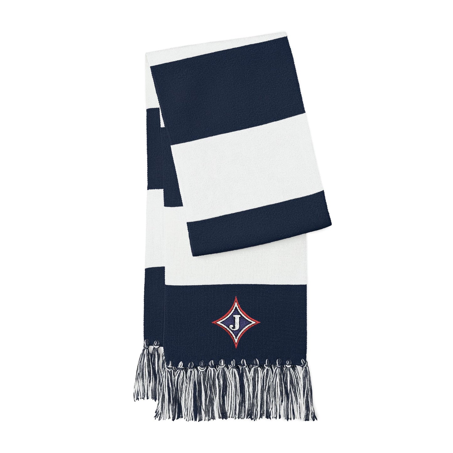 Embroidered Jefferson Diamond — Navy & White Team Fan Scarf