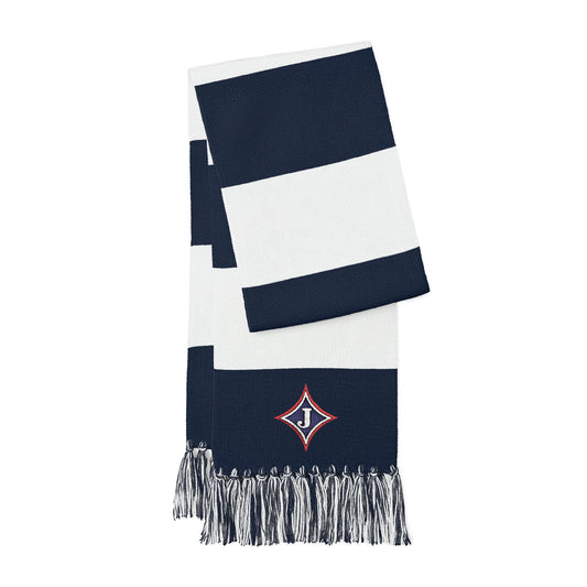 Embroidered Jefferson Diamond — Navy & White Team Fan Scarf