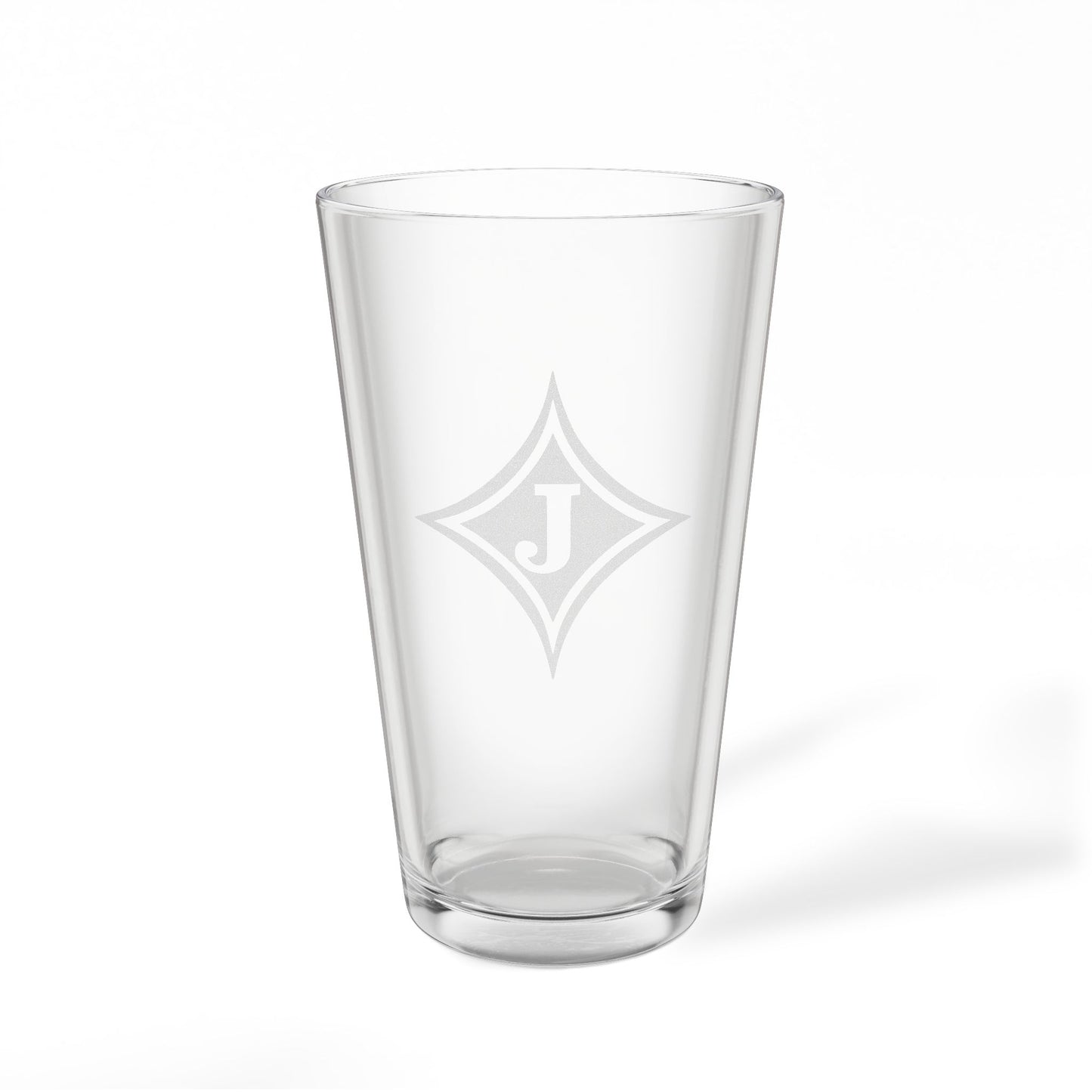 Jefferson J Diamond Engraved 16oz Pint Mixing Glass