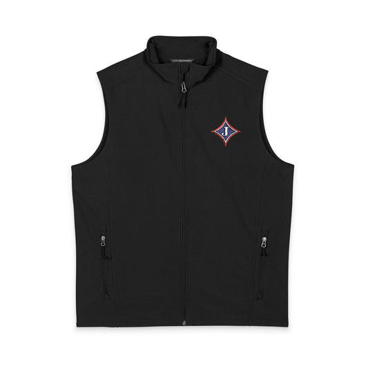 Jefferson J Diamond Embroidered Nautical Compass Soft Shell Vest — Men's Lightweight Windproof Vest