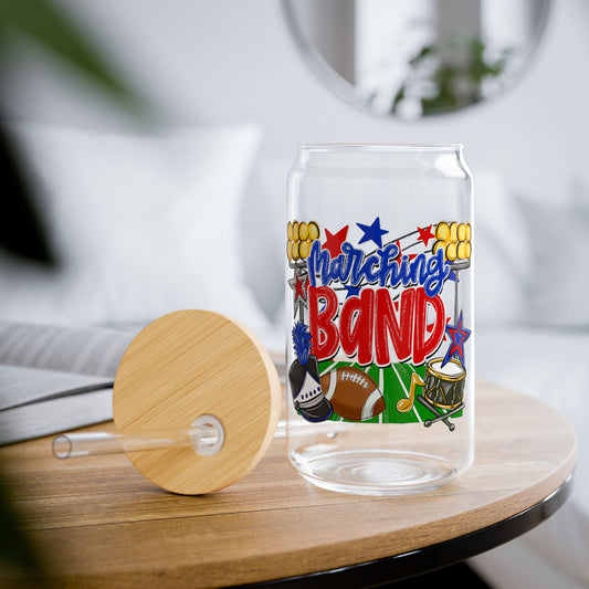 Marching Band Sipper Glass — 16oz Reusable Tumbler with Bamboo Lid