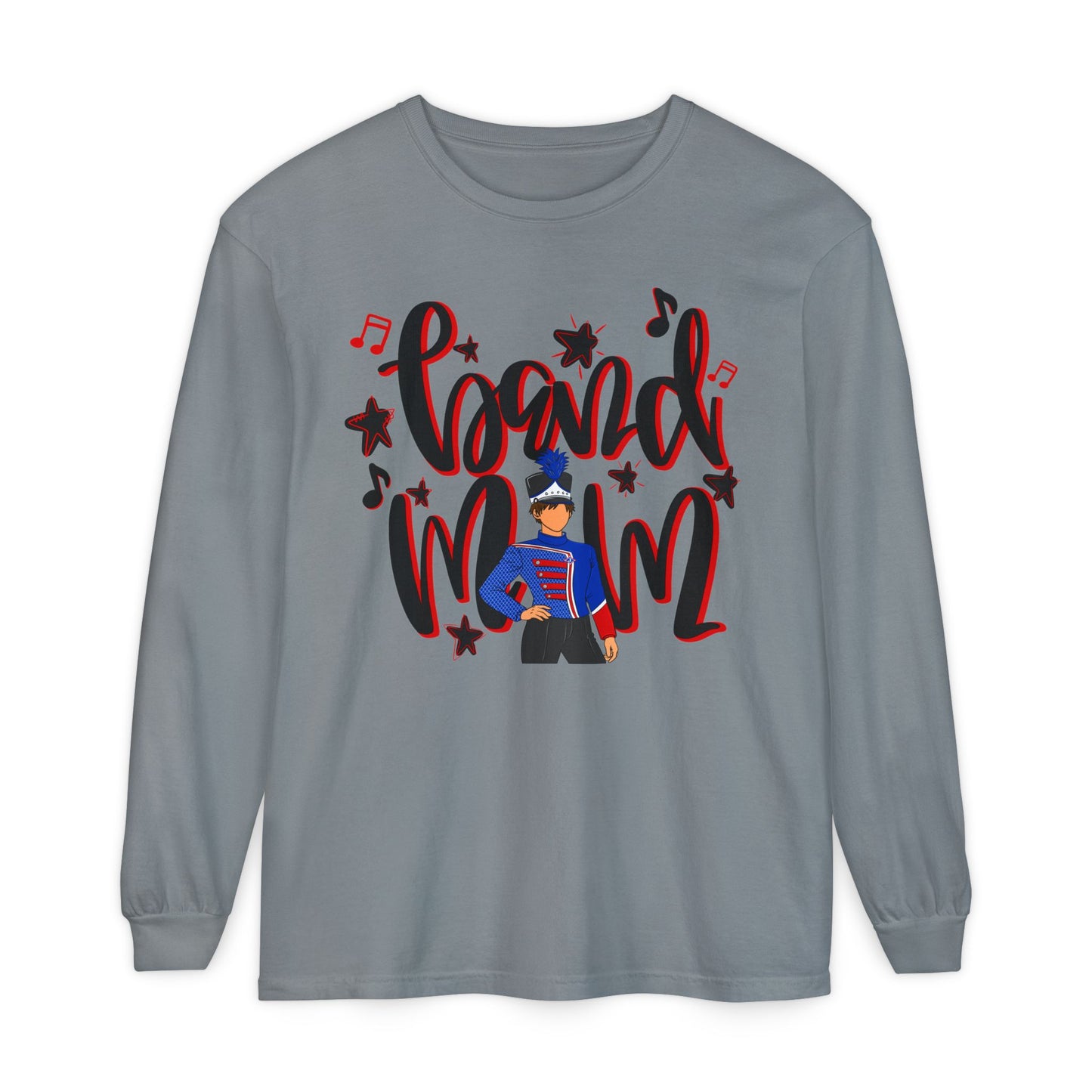 Band Mom Red Boy Long Sleeve Tee (Comfort Colors)