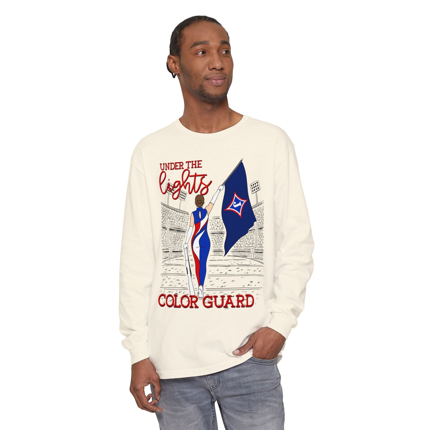 Under The Lights Color Guard Long Sleeve Tee (Comfort Colors)