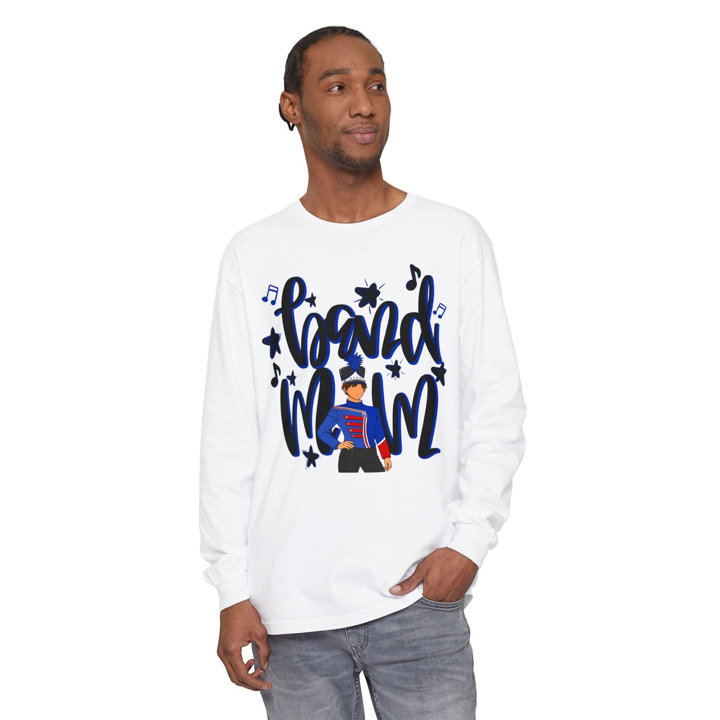 Band Mom Blue Boy Long Sleeve Tee (Comfort Colors)
