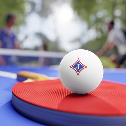 Ping Pong Balls (6-Pack) with Jefferson J Diamond Logo — Table Tennis Balls for Practice, Clubs & Gifts