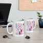 Cheer Icon Grid Ceramic Mug — 11oz & 15oz Coffee Cup