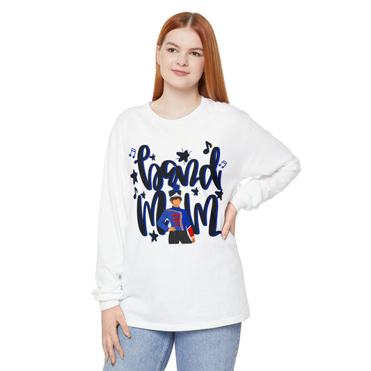 Band Mom Blue Boy Long Sleeve Tee (Comfort Colors)