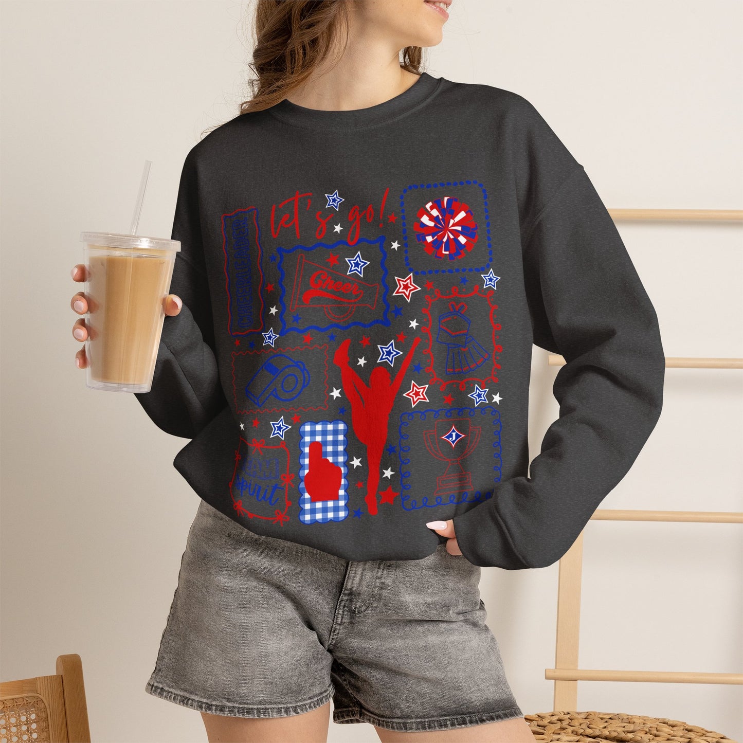 Cheer Icon Grid Sweatshirt (Gildan)