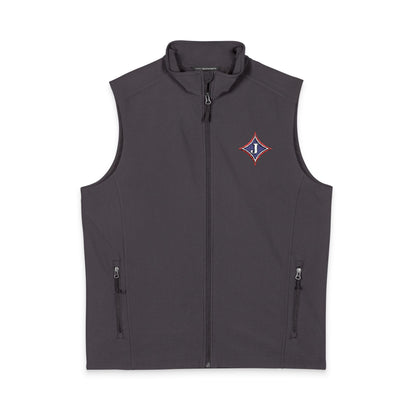 Jefferson J Diamond Embroidered Nautical Compass Soft Shell Vest — Men's Lightweight Windproof Vest