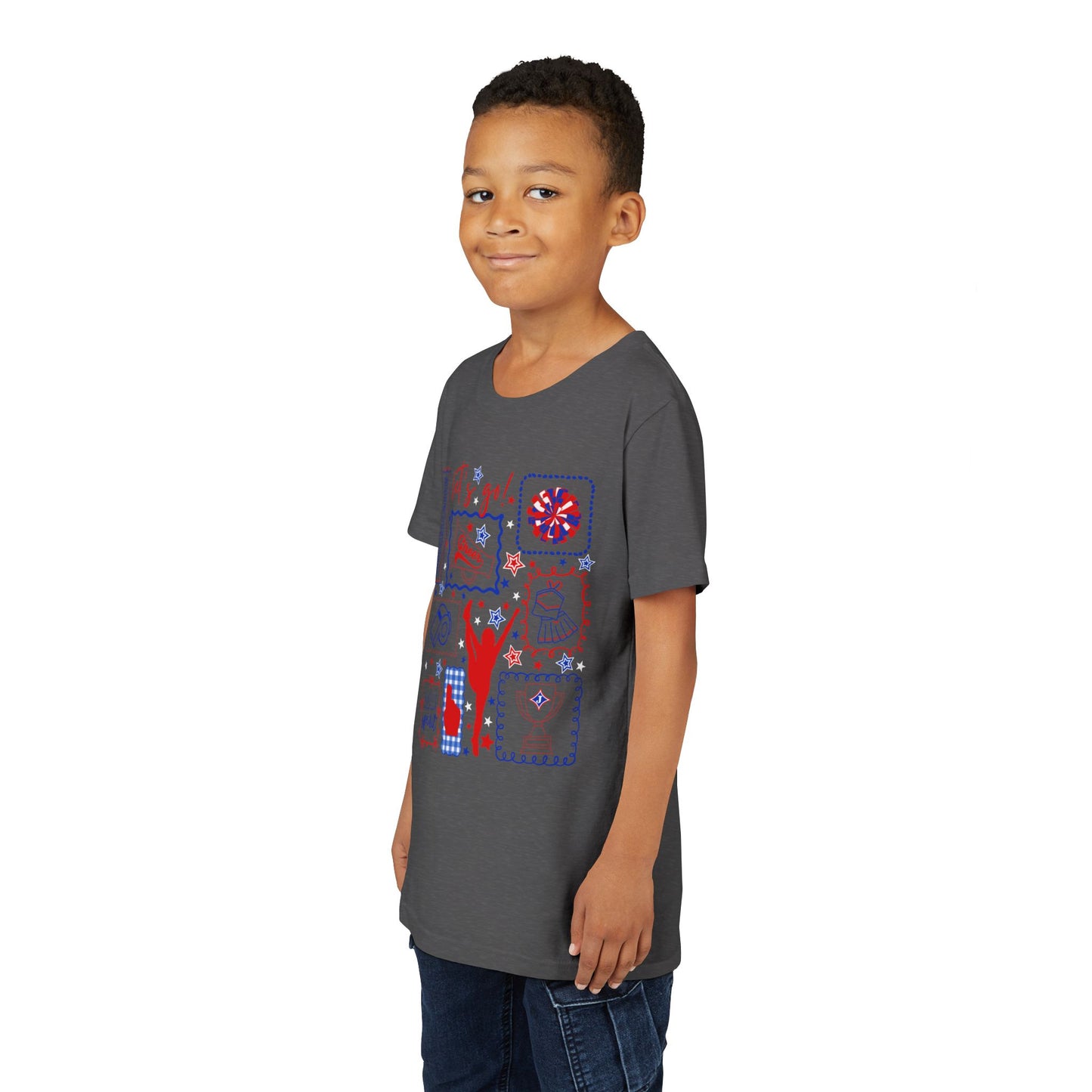 Cheer Icon Grid Youth Short Sleeve Tee