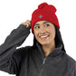 Jefferson J Diamond Embroidered Pom-Pom Knit Hat