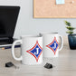 Jefferson J Diamond Ceramic Mug — 11oz & 15oz Coffee Cup
