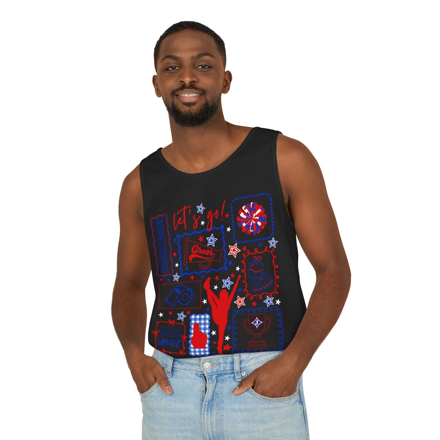 Cheer Icon Grid UnisexTank Top (Comfort Colors)