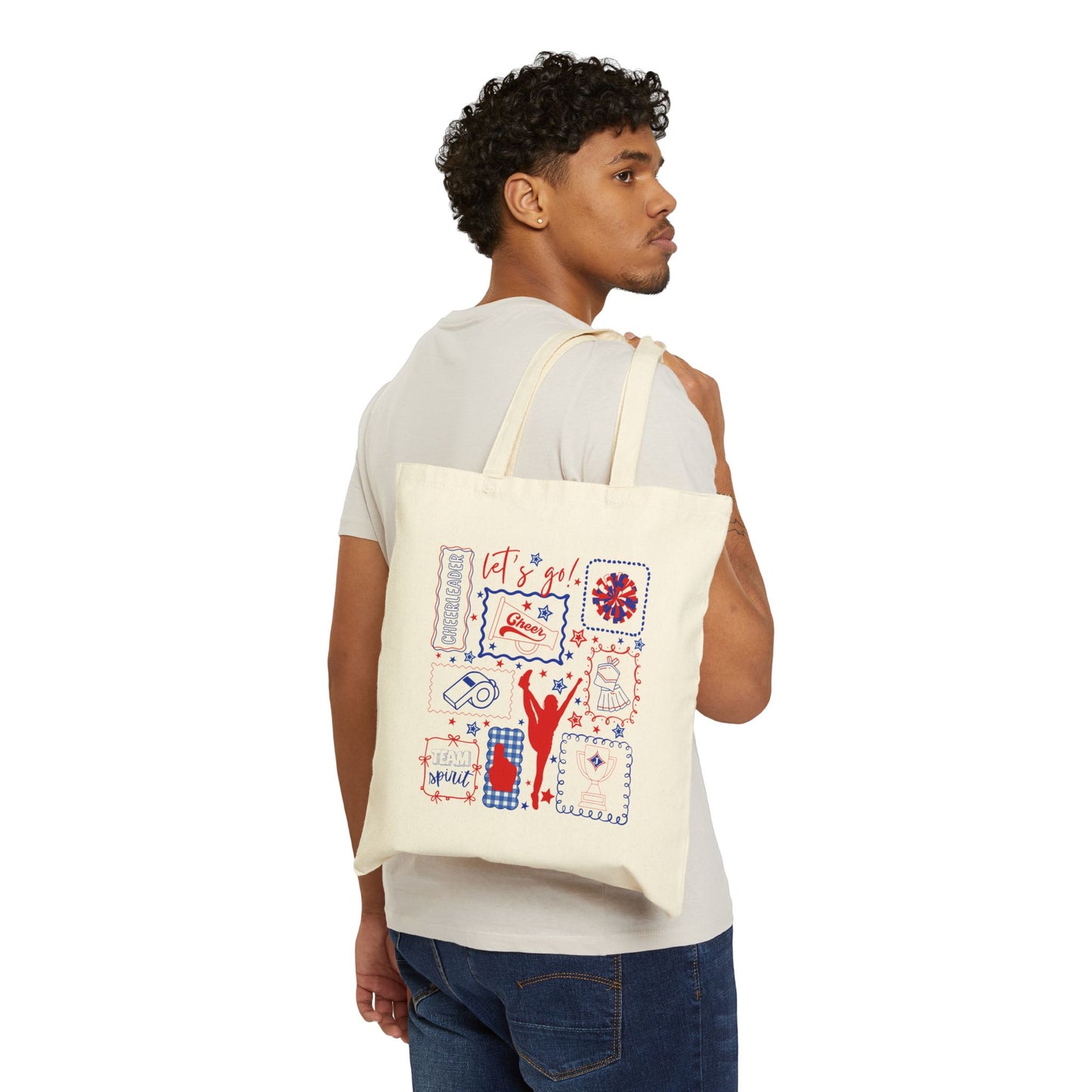 Cheer Icon Grid Tote Bag