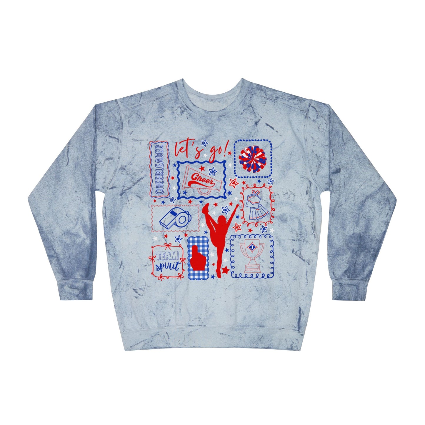 Cheer Icon Grid Tie Dye Sweatshirt